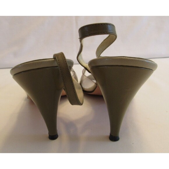 Vintage A'mano for Stanley Philipson Green Peep Toe Sling Back Heels Size 9N - Picture 5 of 10